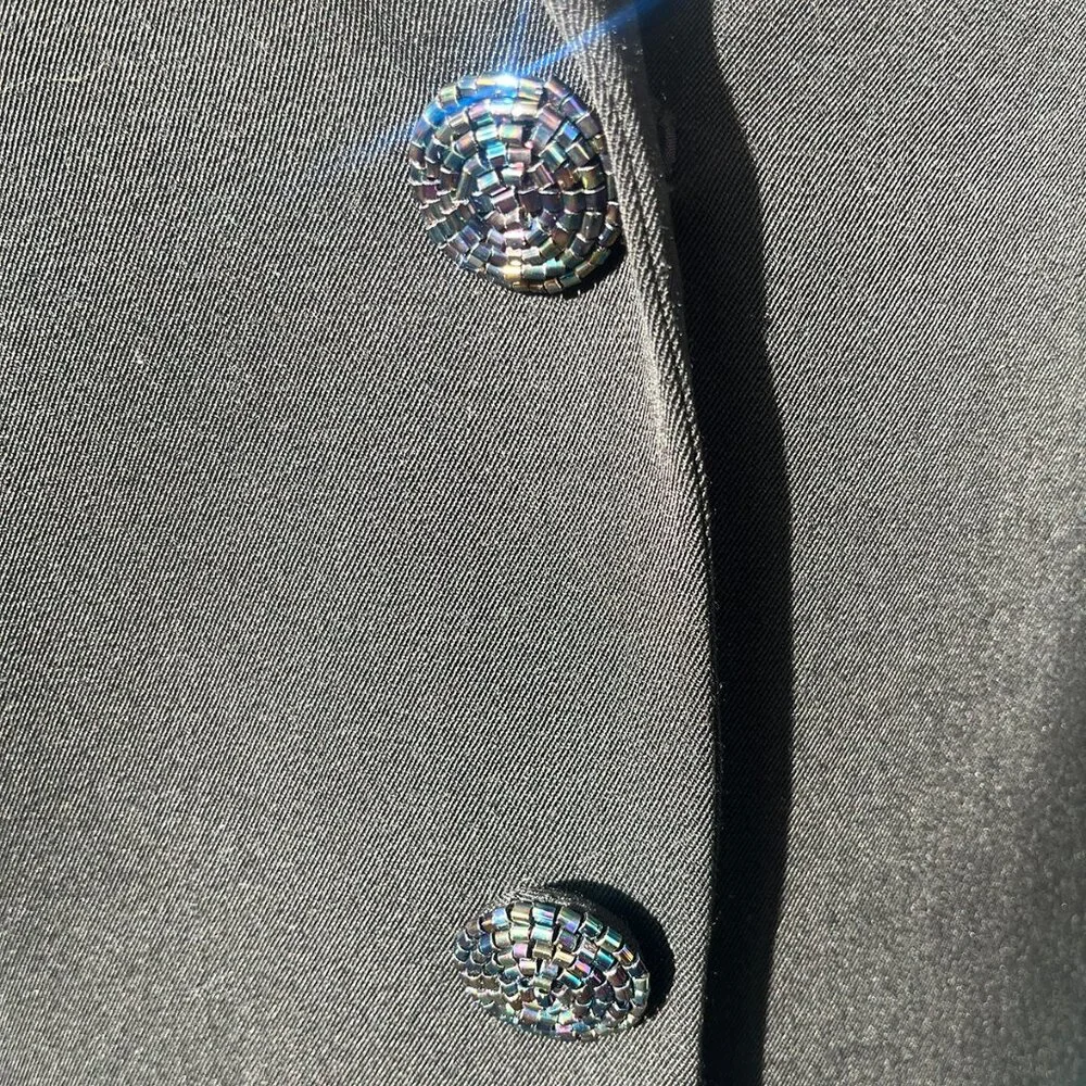 NWOT, Vintage Lulu Bravo Blazer, Iridescent Beaded Sleeves, Sz 12, So Unique! - Picture 9 of 14